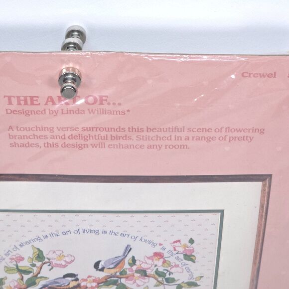 Vintage Dimensions Crewel Kit The Art of Sharing Birds Floral 51024 Sealed 1988 - Picture 2 of 11